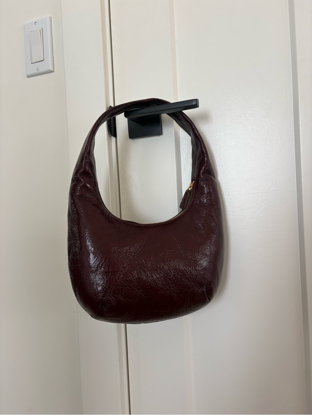 Madewell Leather Shoulder Hobo in Deep Burgundy